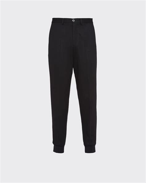 prada cuff joggers|Black Wool Joggers .